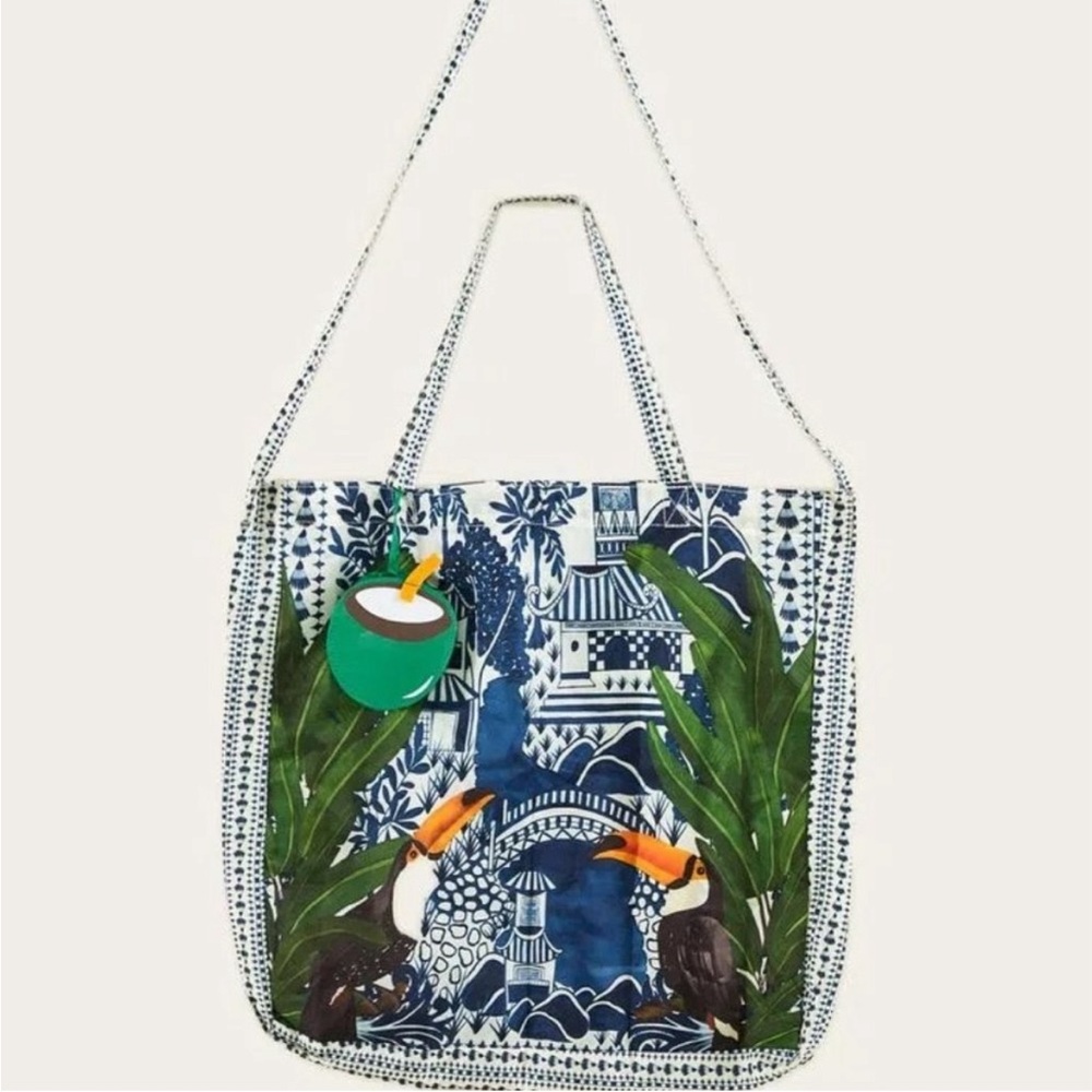 New - Farm Rio Reusable Toucan/Cocunut   Tote